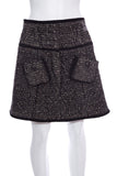 Chanel FW '06  Black & Brown Tweed Mini Skirt SZ 36