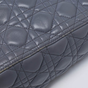 Dior Grey Cannage Leather Large Lady Dior Tote