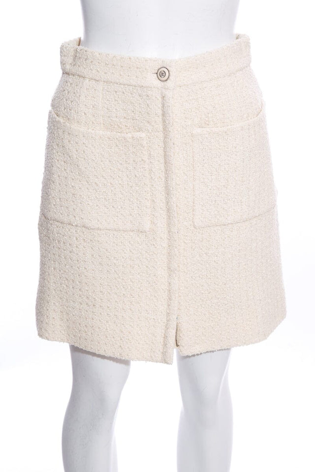 Chanel 2020 Cruise Ivory Fantasy Tweed Skirt SZ 38 NWT
