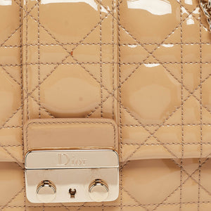 Dior Beige Cannage Patent Leather Miss Dior Promenade Chain Pouch
