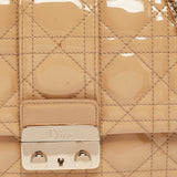 Dior Beige Cannage Patent Leather Miss Dior Promenade Chain Pouch