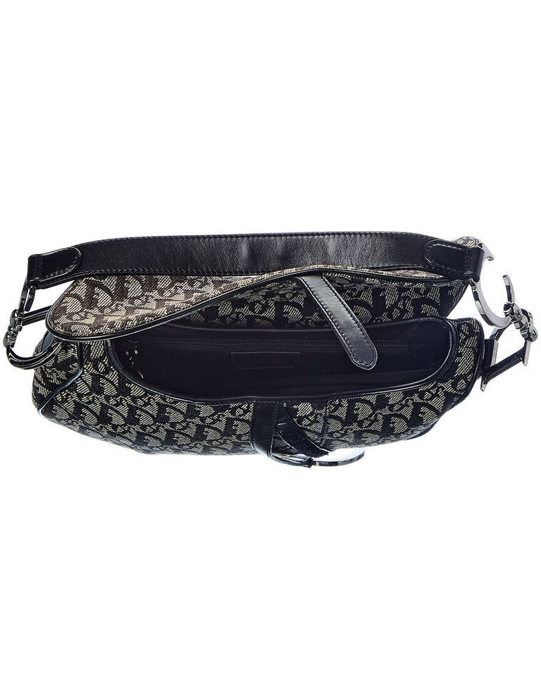 Dior Black Trotter Canvas Saddle Bag