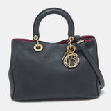 Black Leather Medium Diorissimo Shopper Tote