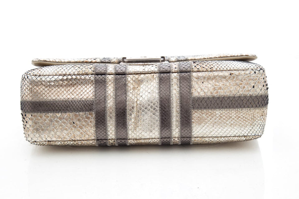 Chanel Gold & Gray Python 2012 Handbag