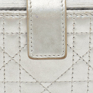 Dior Silver Cannage Leather Lady Dior 5 Gusset Card Holder..