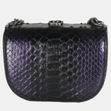Navy Iridescent Python Paris Edinburgh Boy Box Clutch