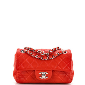 CHANEL Classic Single Flap Bag Quilted Lambskin Mini