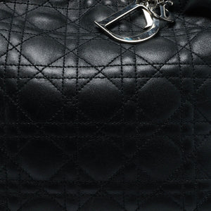 Dior Black Cannage Quilted Leather Soft Lady Dior Tote