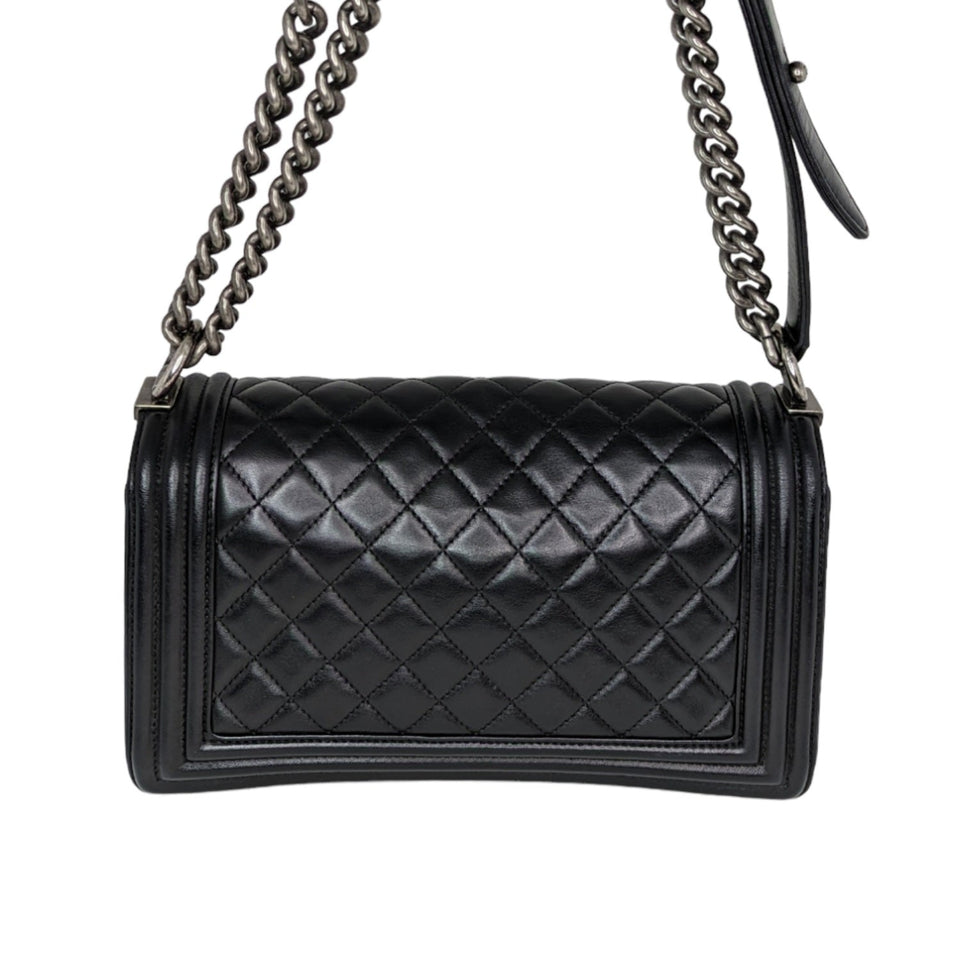 Chanel bag Black Quilted Calfskin Medium Boy Bag