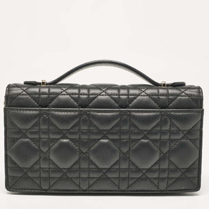 Dior Black Cannage Leather Mini My Dior Top Handle Bag