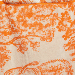Dior White/orange Toile De Jouy Terry Cotton Hooded Poncho One-Size