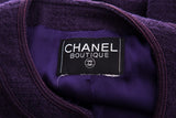 Chanel Boutique Purple Tweed Button Up Jacket SZ 40