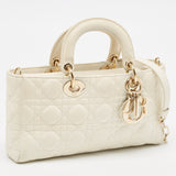 Dior Off White Cannage Leather Medium Lady D-Joy Tote