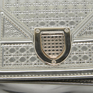 Dior Silver Cannage Patent Leather Baby Diorama Chain Bag