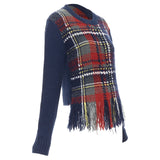 Dior plaid tartan cashmere silk sweater