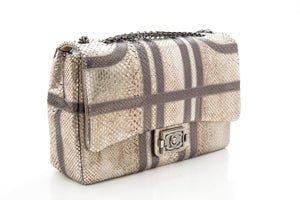 Chanel Gold & Gray Python 2012 Handbag