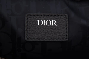 Dior Black Leather Safari Messenger Handbag