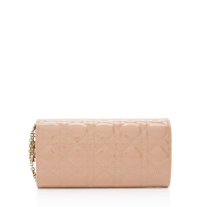 Dior Patent Leather Lady Dior Wallet on Chain