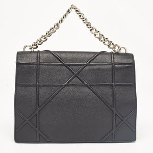 Dior Black Leather Diorama Chain Link Top Handle Bag..