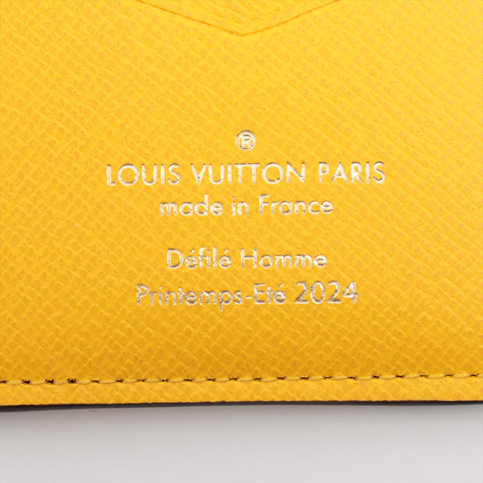 Louis Vuitton Damier Organizer Do Push N40596 Brown x Yellow   Card Case