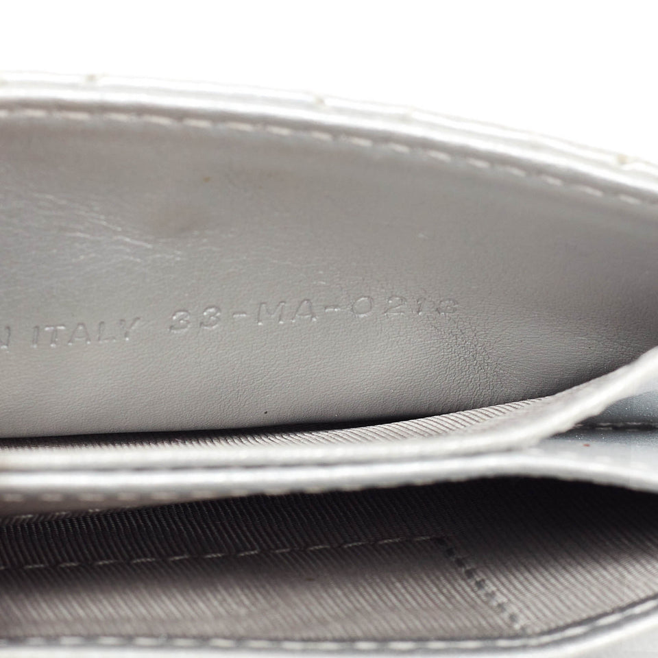 Dior Silver Cannage Leather Lady Dior 5 Gusset Card Holder..