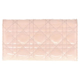 Dior Cannage Quilted Lady Dior Wallet in Pastel Pink Lambskin Leather