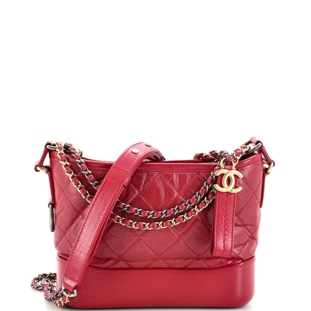 CHANEL Gabrielle Hobo Quilted Aged Calfskin Small