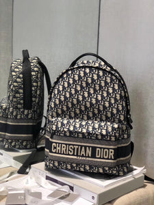 Dior Diortravel Backpack In Blue Oblique Technical Canvas