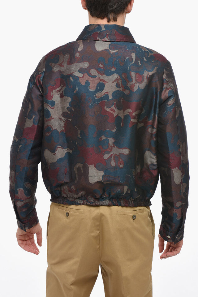 Dior PETER DOIG X DIOR Jacquard Fabric Bomber Jacket with Front Z