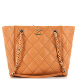 CHANEL CC Daily Shopper Chain Tote Quilted Caviar Small