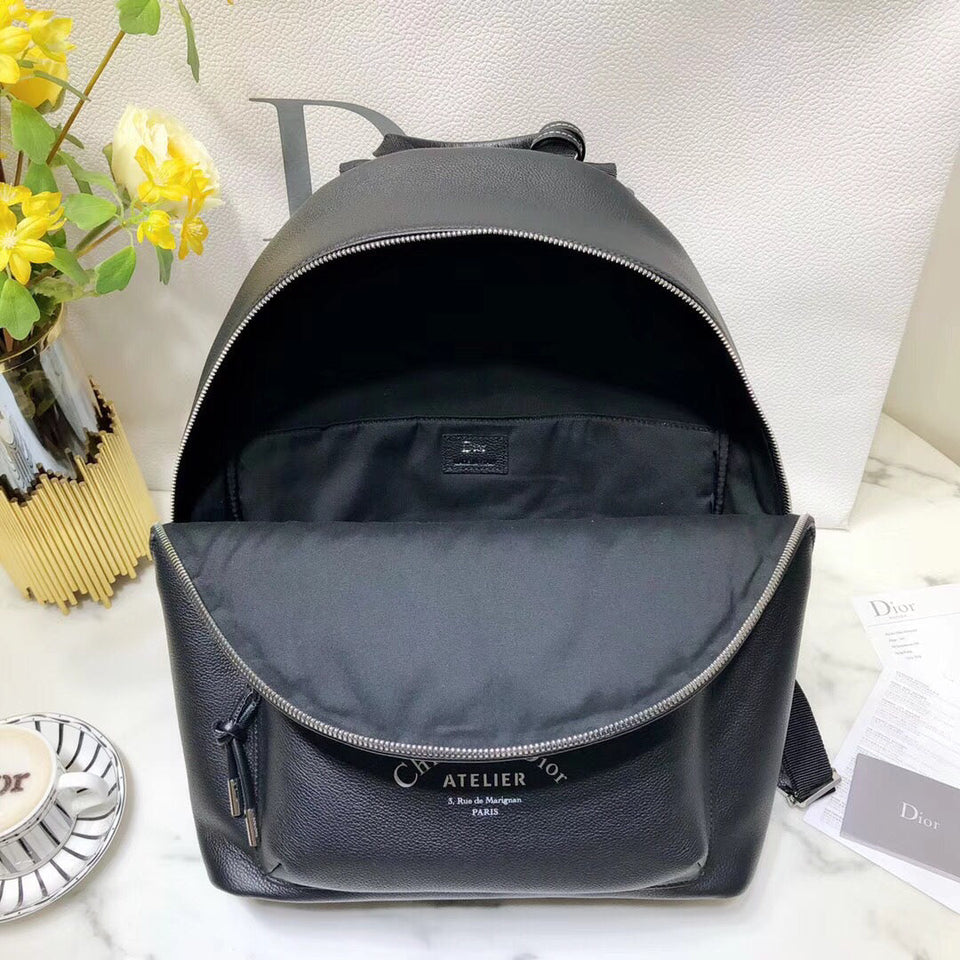 Dior Rider Rucksack Backpack In Black Calfskin