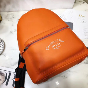 Dior Rider Rucksack Backpack In Orange Calfskin