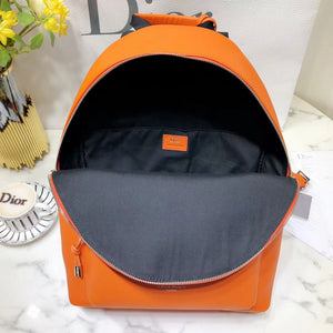 Dior Rider Rucksack Backpack In Orange Calfskin