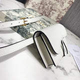 Dior White Calfskin Saddle Belt Bag