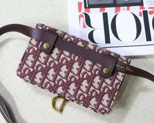 Dior Bordeaux Oblique Saddle Belt Bag