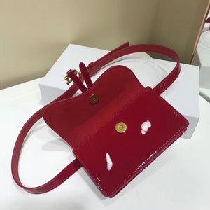 Dior Saddle Belt Bag In Red Patent Leather