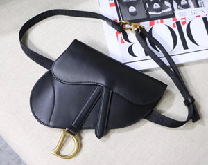 Dior Saddle Belt Bag In Black Smooth Calfskin