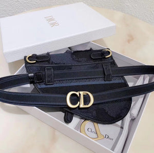 Dior Saddle Pouch Belt Bag In Blue Camouflage Canvas