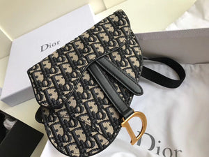 Dior Saddle Belt Bag In Blue Oblique Canvas