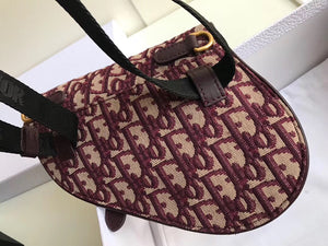 Dior Saddle Belt Bag In Bordeaux Oblique Canvas