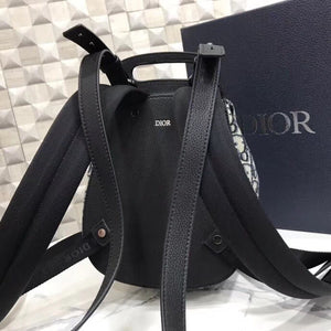 Dior Mini Saddle Backpack In Blue Oblique Jacquard