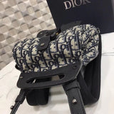 Dior Mini Saddle Backpack In Blue Oblique Jacquard