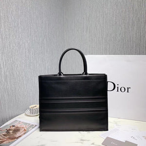 Dior Book Tote In Black Smooth Calfskin