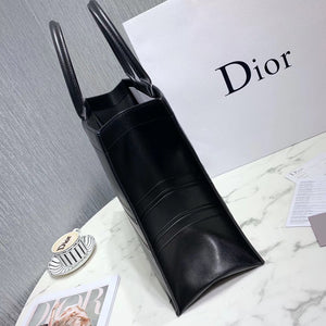 Dior Book Tote In Black Smooth Calfskin