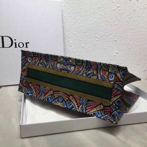 Dior Butterfly Book Tote In Multicolor Embroidered Canvas