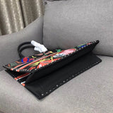 Dior Book Tote In Multicolor Earth Element Hand-painted