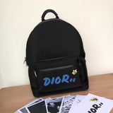 Dior X Kaws Black Nylon Backpack With Blue Dior logo