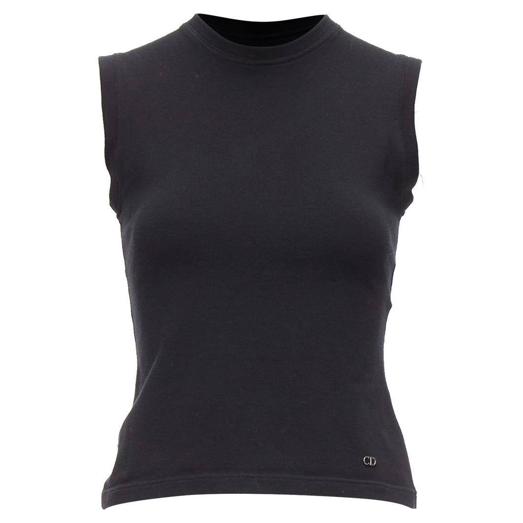 Dior Cotton Silver CD Logo Plate Sleeveless Crew Neck Tank Top