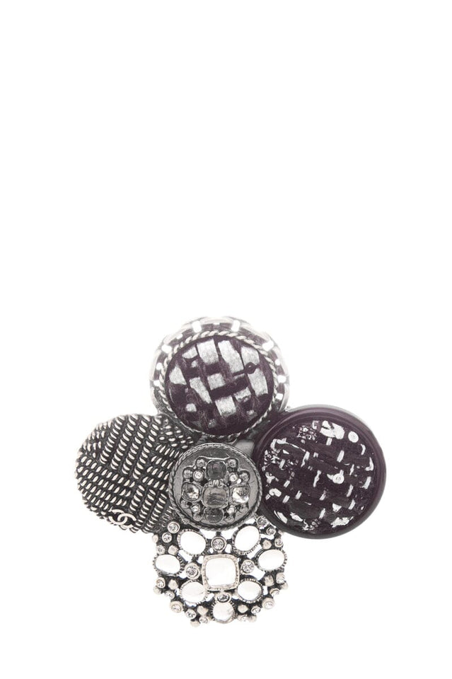Chanel Fall 2012  Black & Silver Crystal  Brooch