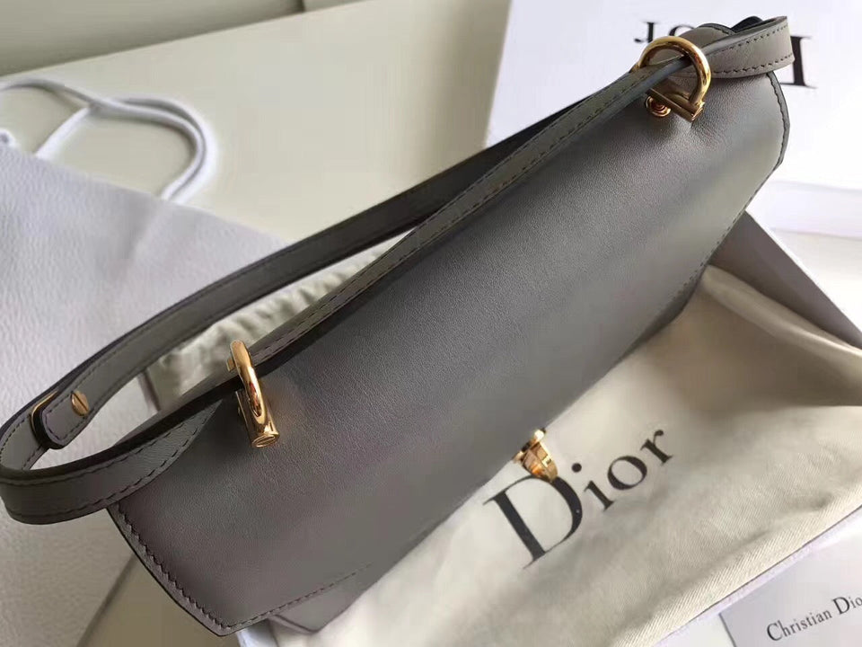 Dior Cest Dior Flap Bag In Grey Calfskin